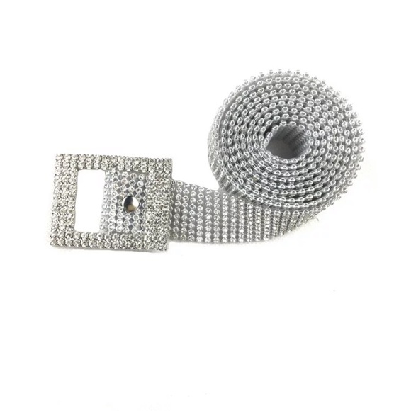 Rhinestone Silver Belt - Picture 2 of 5